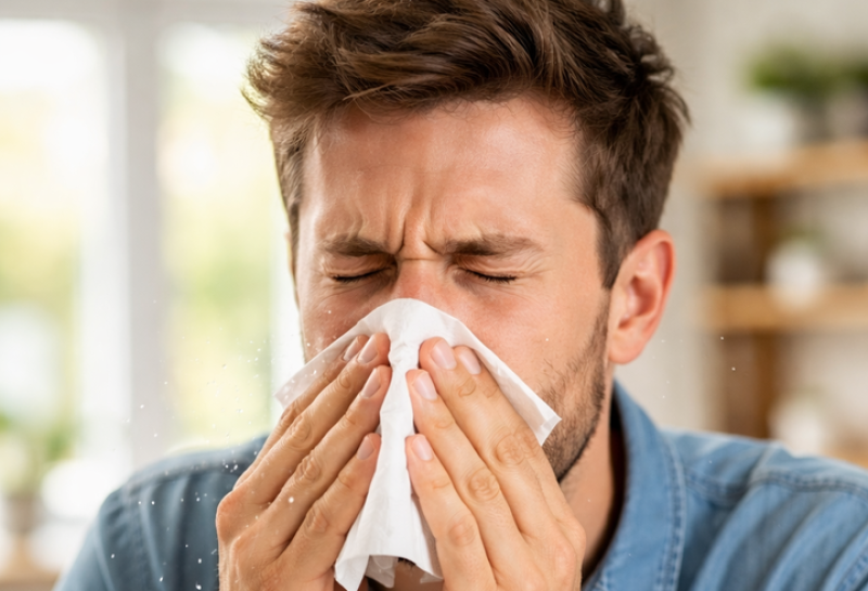 Patient bei Allergieuntersuchung